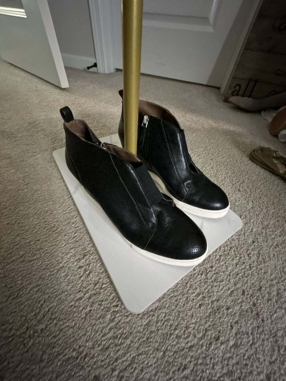 Linea Paolo Felicia Wedge Sneaker Bootie Black Leather